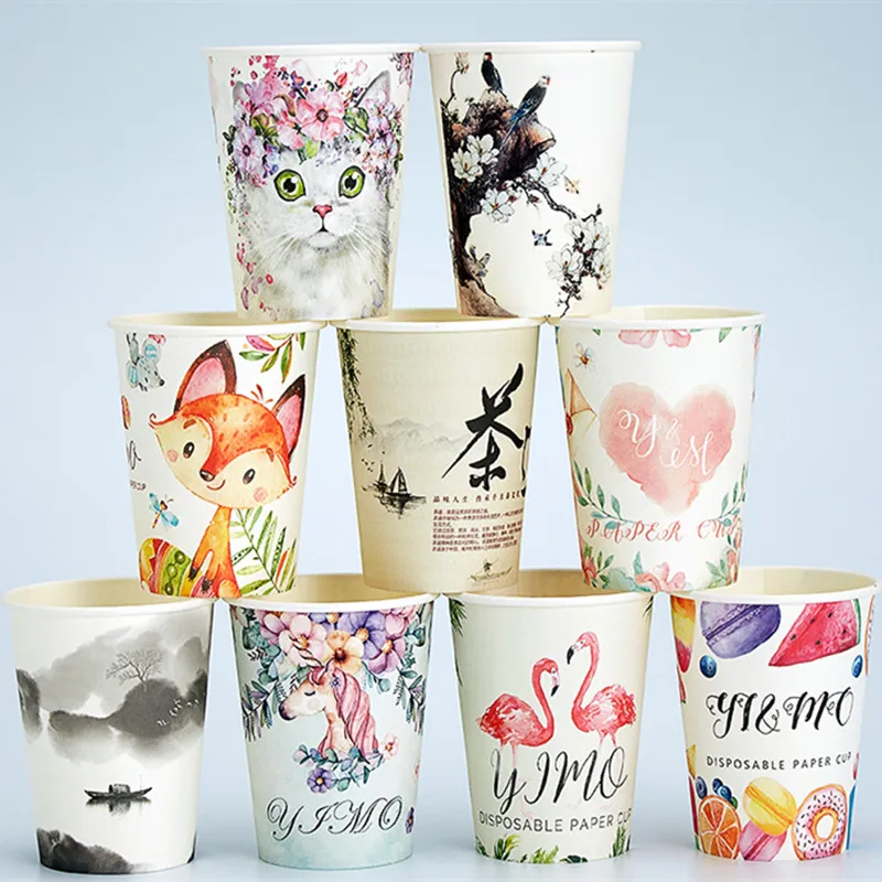100 шт. толстая одноразовая бумажная чашка для рождественской вечеринки на день