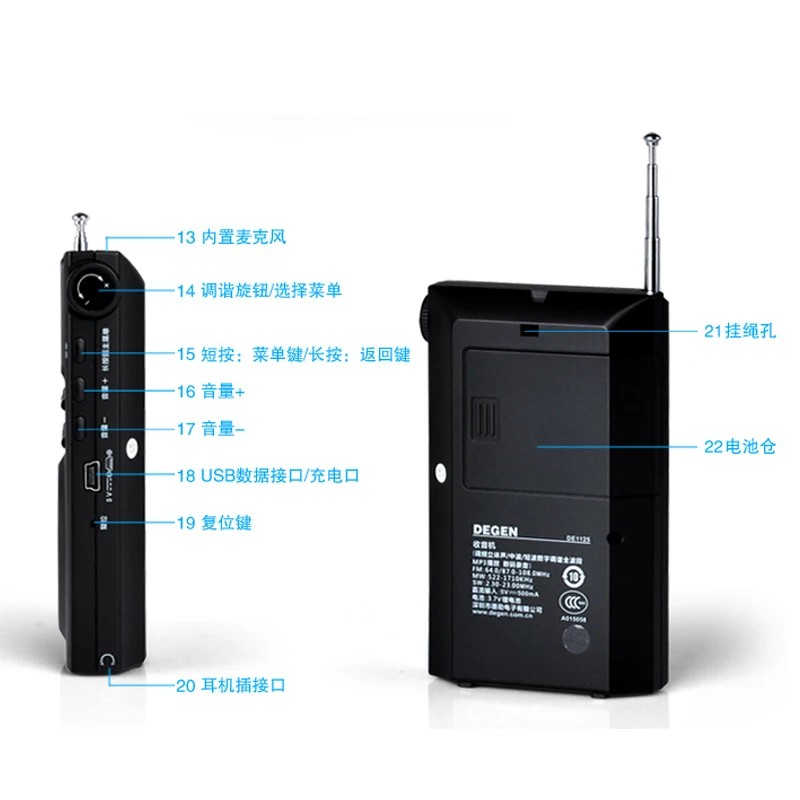 DEGEN DE1125 радио FM AM MW и SW многополосные MP3 электронной цифровой радиоприемник 4 Гб