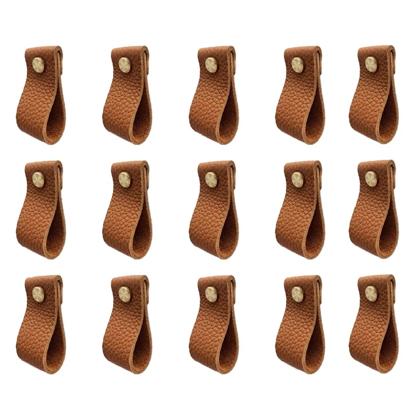 

Leather Dresser Knobs,15Pack Knobs For Dresser Drawers,Furniture Drawer Knobs,Perfect Replacement Of Metal Cabinet Knobs