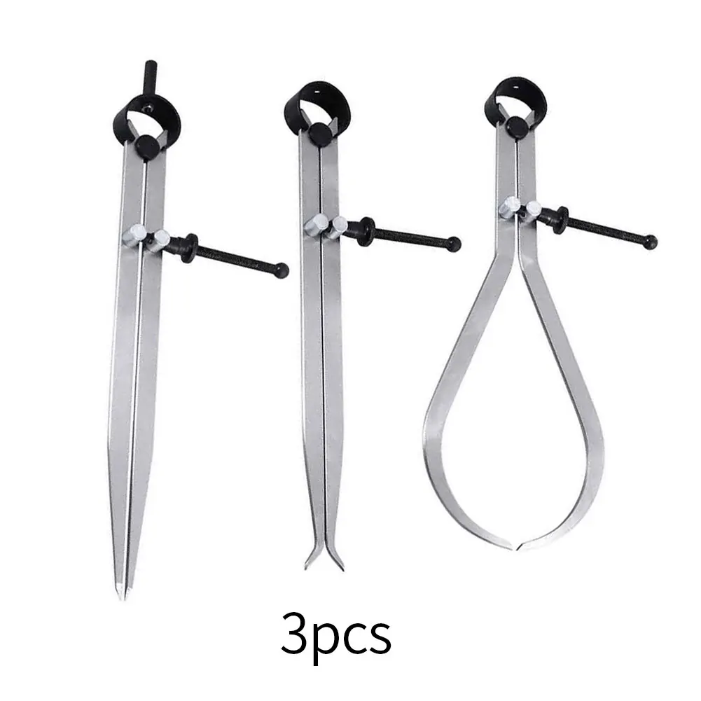 

3PCS Spring Caliper Inside Outside Measuring Divider 8inch Precision Woodworking Tool Rotating Line Scribing Gauge Caliper Tool