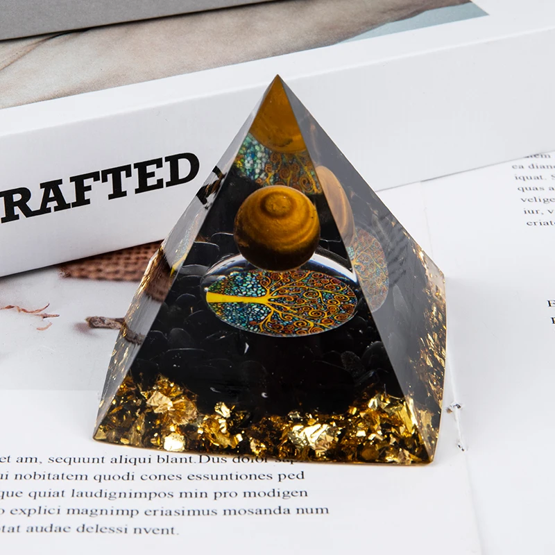 

Хрустальная сфера и обсидиан ручной работы тигровый глаз кварцевая оргоновая Пирамида 60 мм рейки