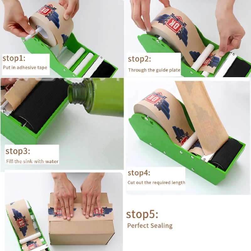 

Desktop Tape Dispenser Water Activated Tape Dispenser Apply to 3 Inch Tape Gum Tape Dispenser Sealing Office Supplies G6DA