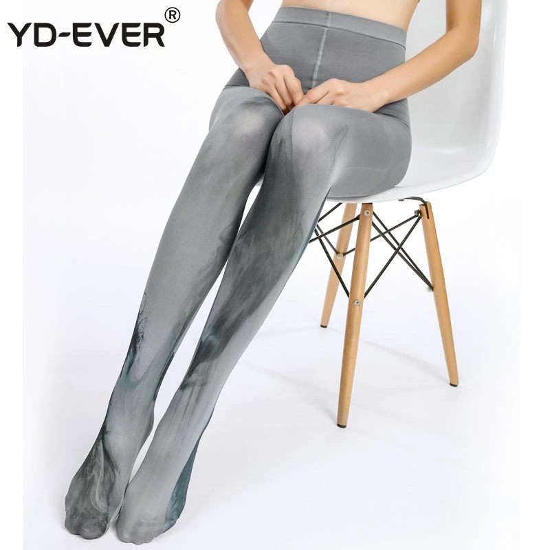 YD EVER женские колготки с принтом хлопковые жаккардовые брендовые модные тонкие