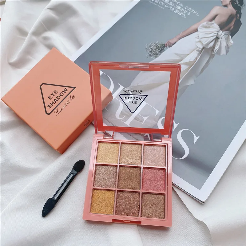 9 цветов s нюдовые тени для век Пудра Макияж Палитра матовые мерцающие