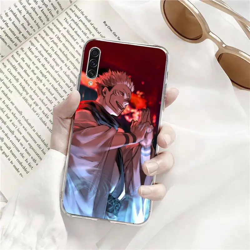 

Anime Jujutsu Kaisen Satoru Phone Case Transparent for Samsung A71 S9 10 20 HUAWEI p30 40 honor 10i 8x xiaomi note 8 Pro 10t 11