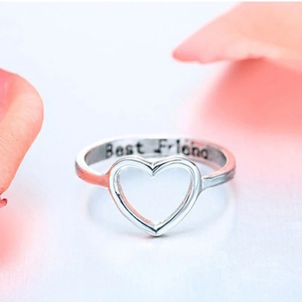 1 шт. кольцо с вырезами в форме сердца принтом лучшего друга Серебряного и