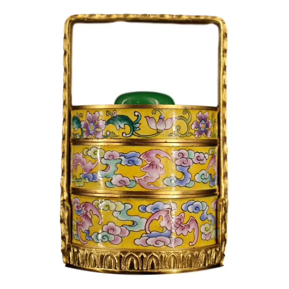 

LaoJunLu Collection Of Qing Dynasty Palace Court Play Pure Copper Pure Hand-Made Gilt Inlaid Gemstone Painted Enamel Color