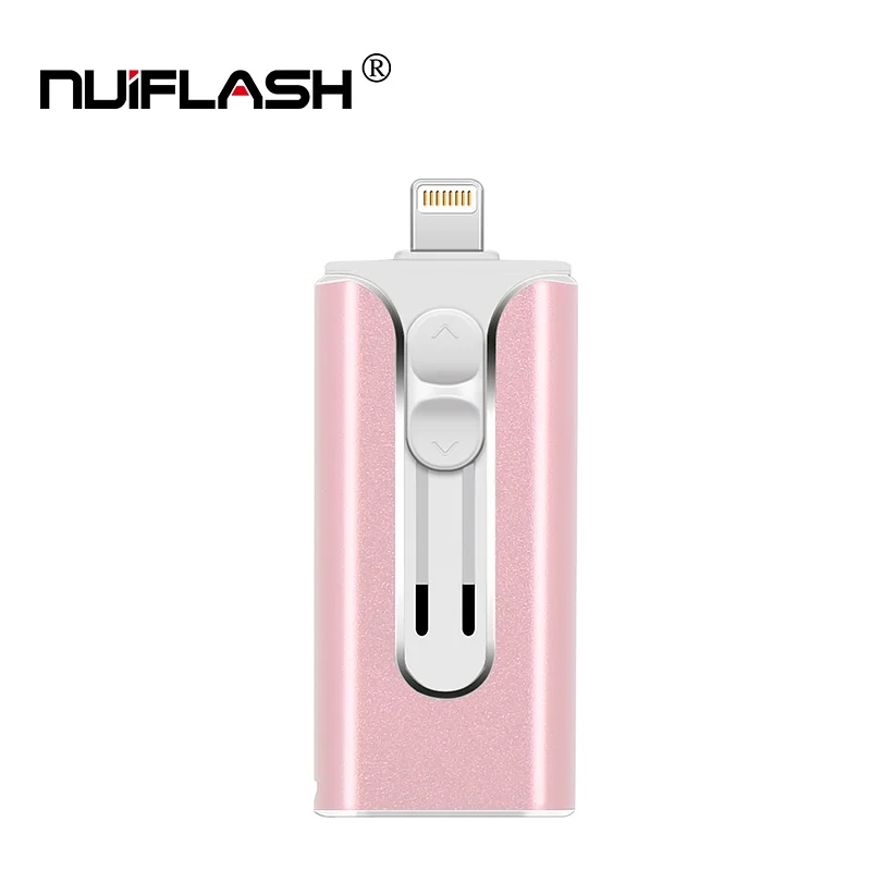 USB флеш-накопитель USB флэш-накопитель для iPhone Xs Max X 8 7 6 iPad 8/16/32/64 ГБ/128 256 ГБ флеш-накопитель USB ключ MFi USB флеш-диск - Цвет: rose gold