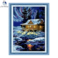 joy sunday the night of the arctic stamped cross stitch diy kits needlework embroidery set chinese cross stitch for home decor
