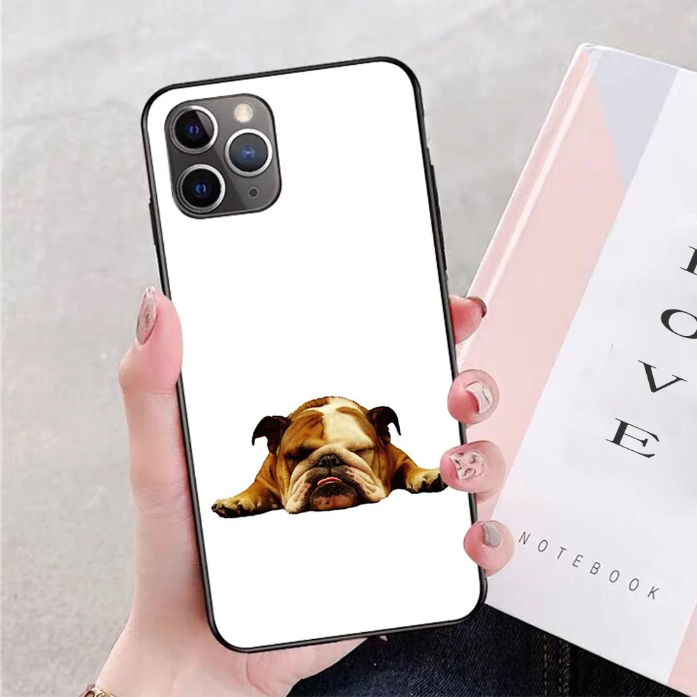 

For iPhone English Bulldog Lazy Beast Soft TPU Border Apple iPhone Case