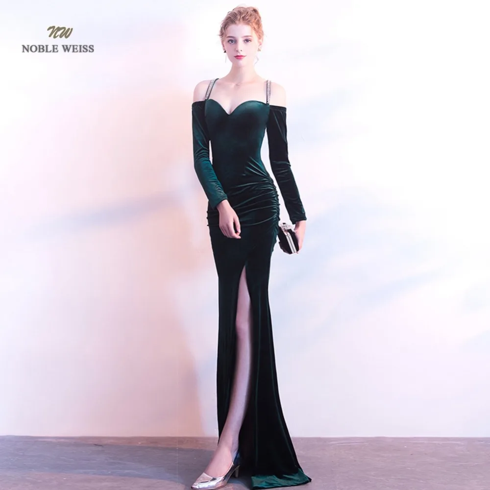 Сексуальное платье для выпускного вечера велюровое с вырезом лодочкой и