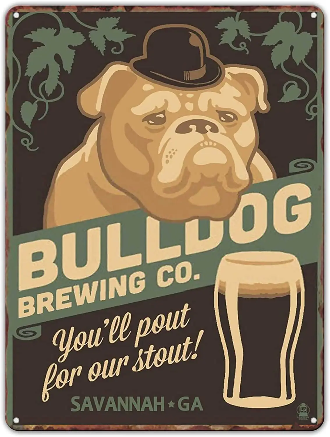 

Vintage Custom Metal Signs Bulldog Brewing co Chic Art Wall Decort Home Yard Signs Bar Hotel Cafe Pub restauran 12 x 16 inches