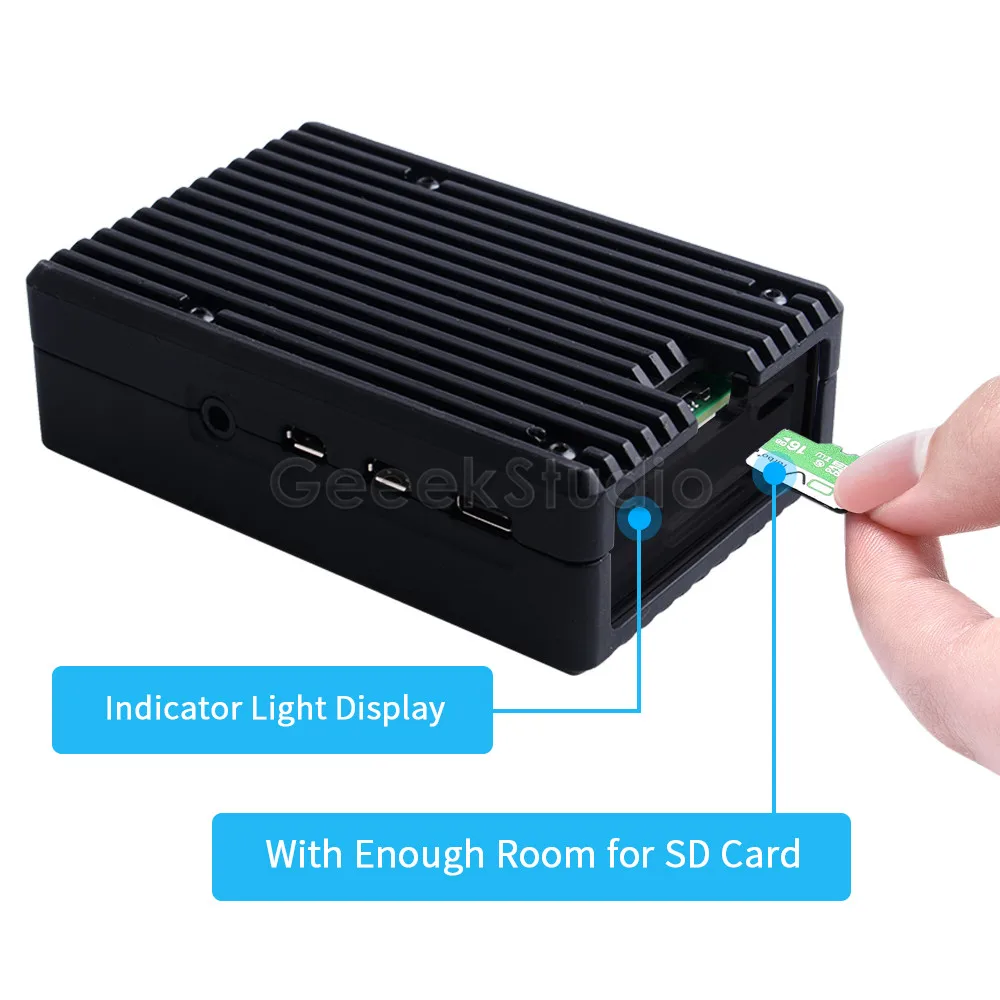 Чехол для корпуса Raspberry Pi 4B черный алюминиевый корпус с ЧПУ 4 3510 2510 двойной