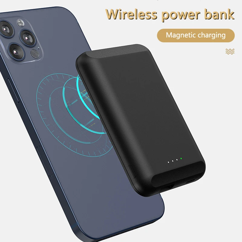 powerbank for phone Magnetic Wireless Charging Powerbank 5000mAh Power Bank for iPhone 11 12 pro Max XS XR 8 Ultra-thin External Battery Power bank usb c power bank