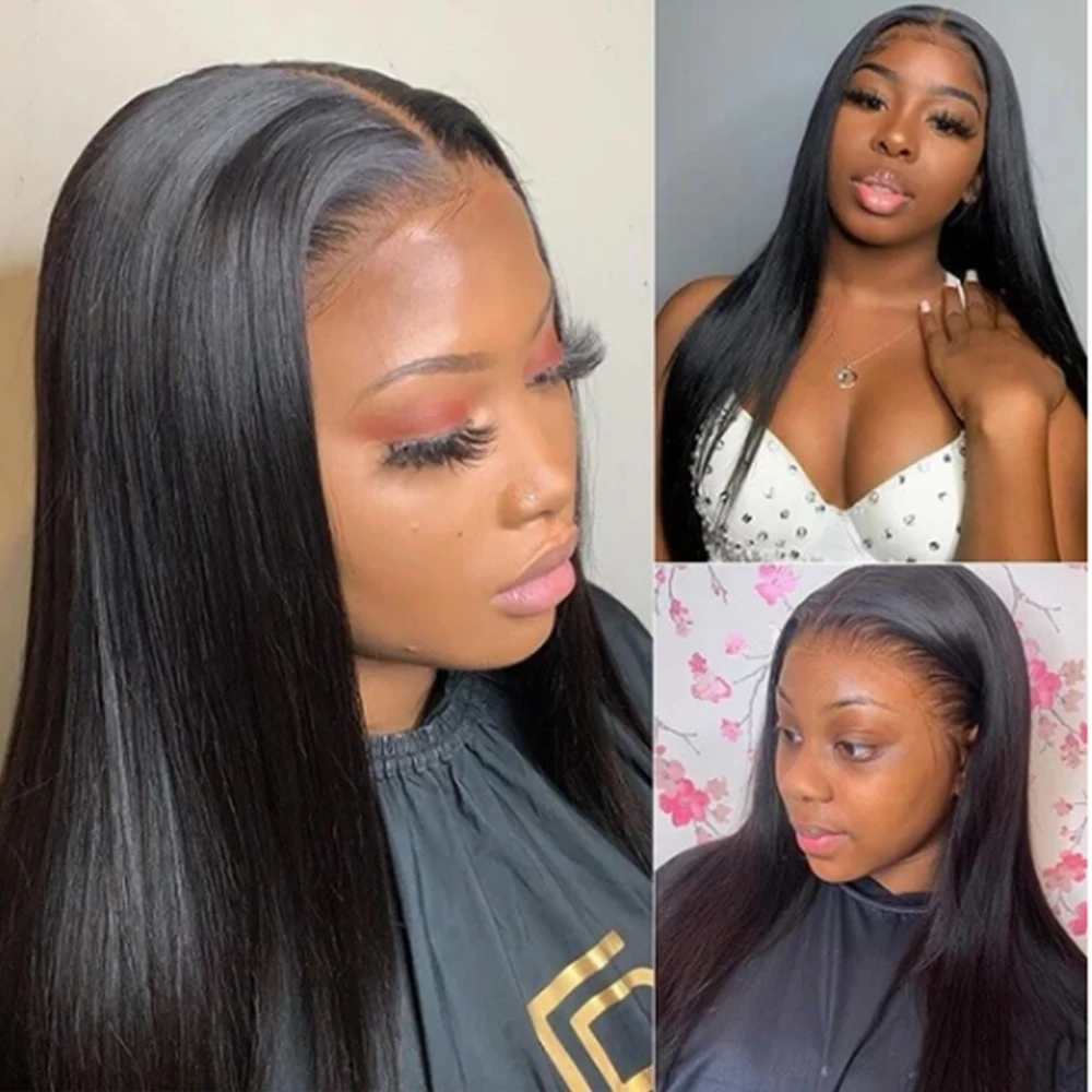 Beautiful Diary Silky Straight Synthetic Lace Front Wig With Baby Hair Black Color Heat Resistant Fiber Synthetic Wig For Women