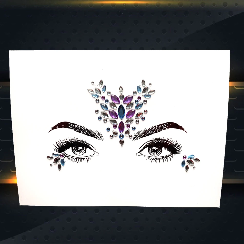 

Crystal Eye Sticker 3D Forehead Eyebrow Face Jewelry Decoration Boho Handpicked Makeup Tools Cosmetic For Performance Prom Bride