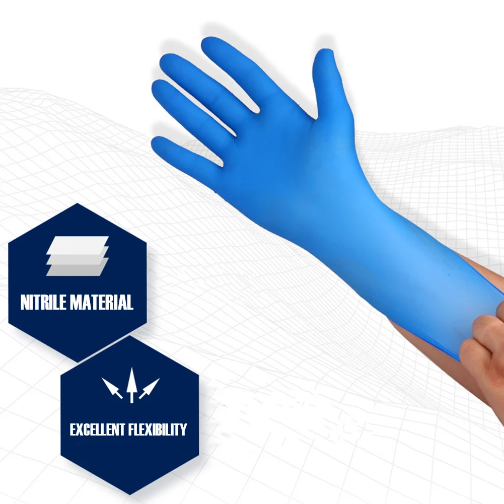 100 шт. Нескользящие одноразовые перчатки латексные противоконтактные для
