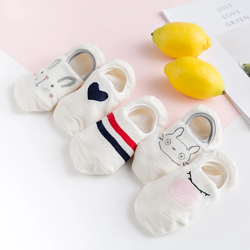 Носки женские носки невидимые короткие с низким вырезом корейские летние тонкие