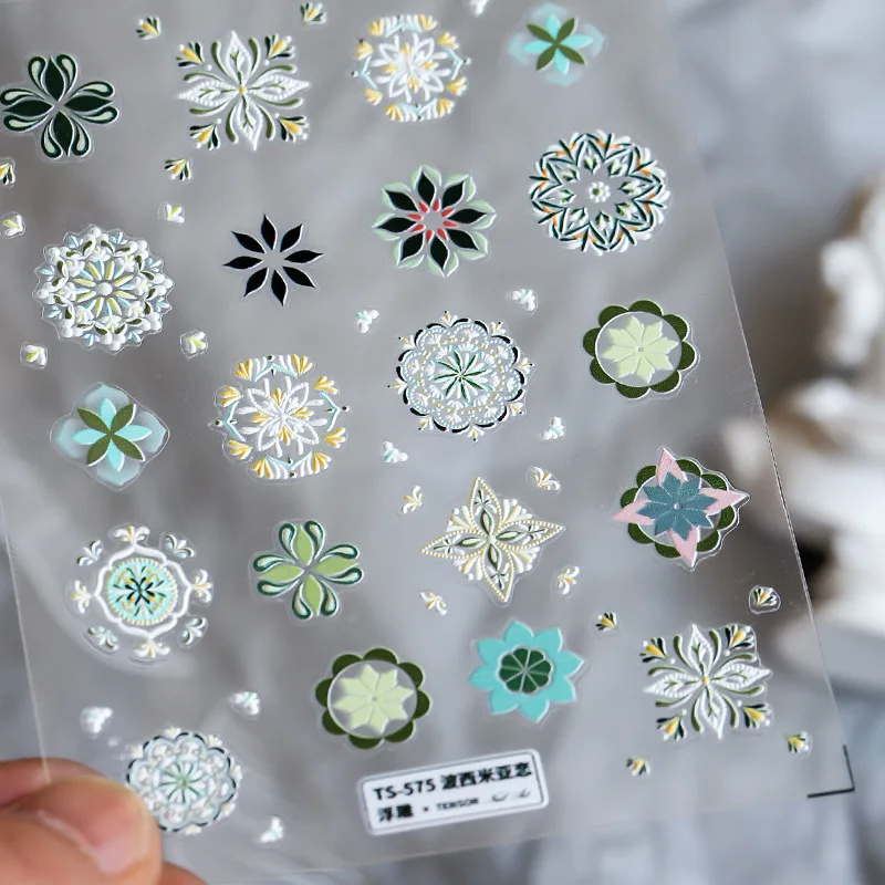 

Simple Geometric 3D DIY Sticker Leaf Flower Relief Layering White Painting Design Summer Series Slider Decal T1036