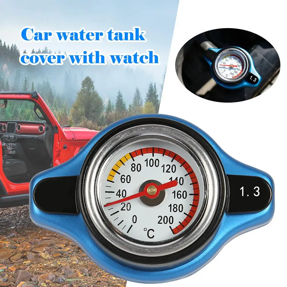 

0.9 1.1 1.3 Bar Thermo Thermostatic Radiator Cap Tank Cover 19 PSI High Pressure Rating with Big Head Water Temperature Gauge