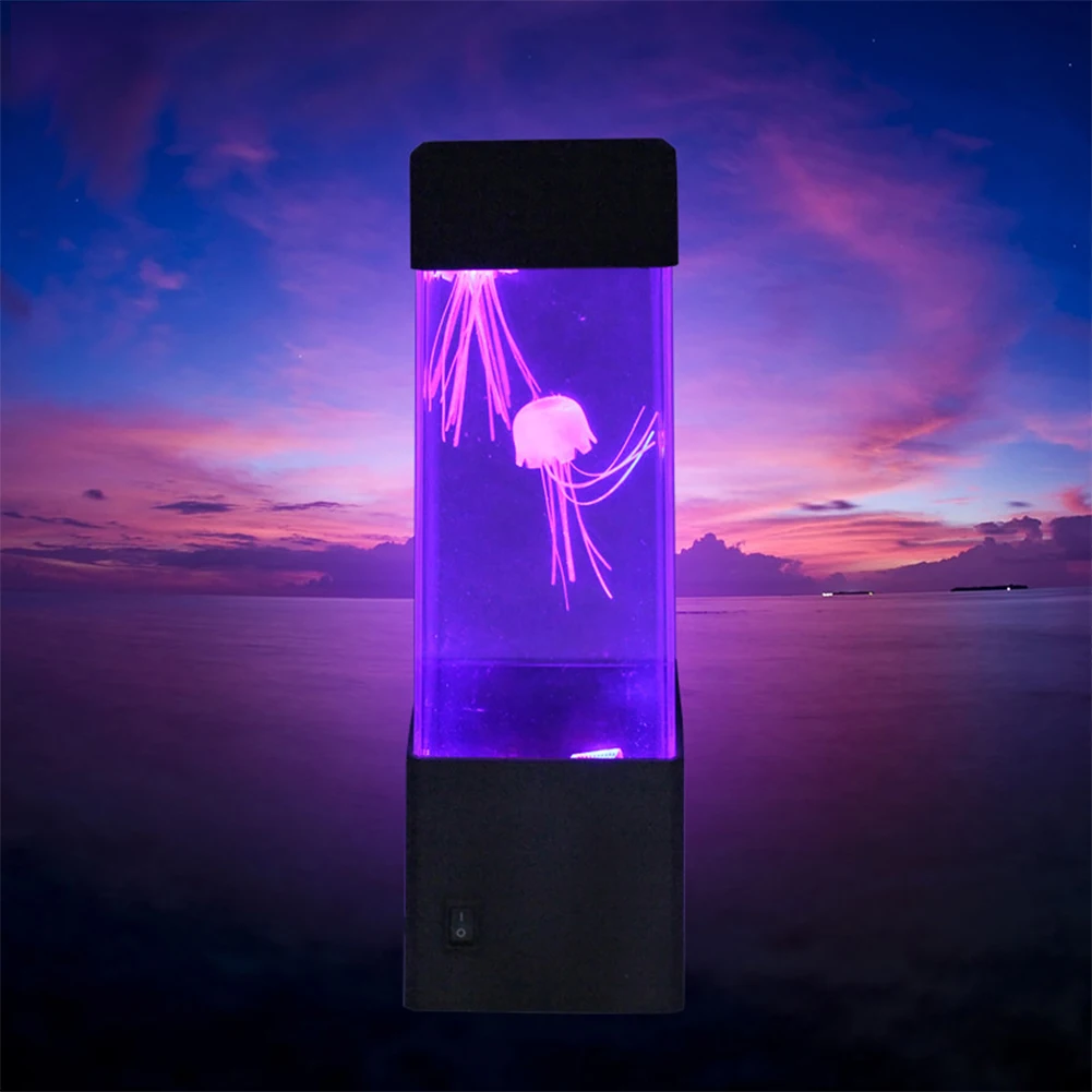 Led Jellyfish Lamp Changing Table Colour Night Light Color Aquarium Electric Mood For Kids Children Gift Home Room Decor | Лампы и
