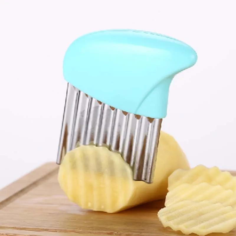 New Kitchen Tools Stainless Steel Vegetable Carrot Wavy Cutter Slicer Potato Chips Corrugated Knife Wrinkled French Fries