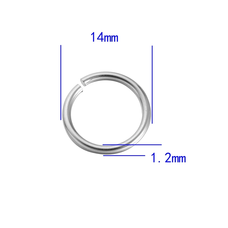 14x1.2mm 100pcs FUNIQUE припаянные закрытые прыгающие кольца фурнитура для ювелирных изделий DIY посеребренные Сплит Rirngs для изготовления разъема диаметром 4 мм. 500 шт - Цвет: 14x1.2mm 100pcs