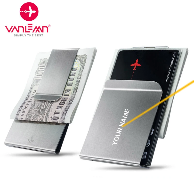 Зажим для денег из нержавеющей стали тонкий кошелек с зажимом мужчин