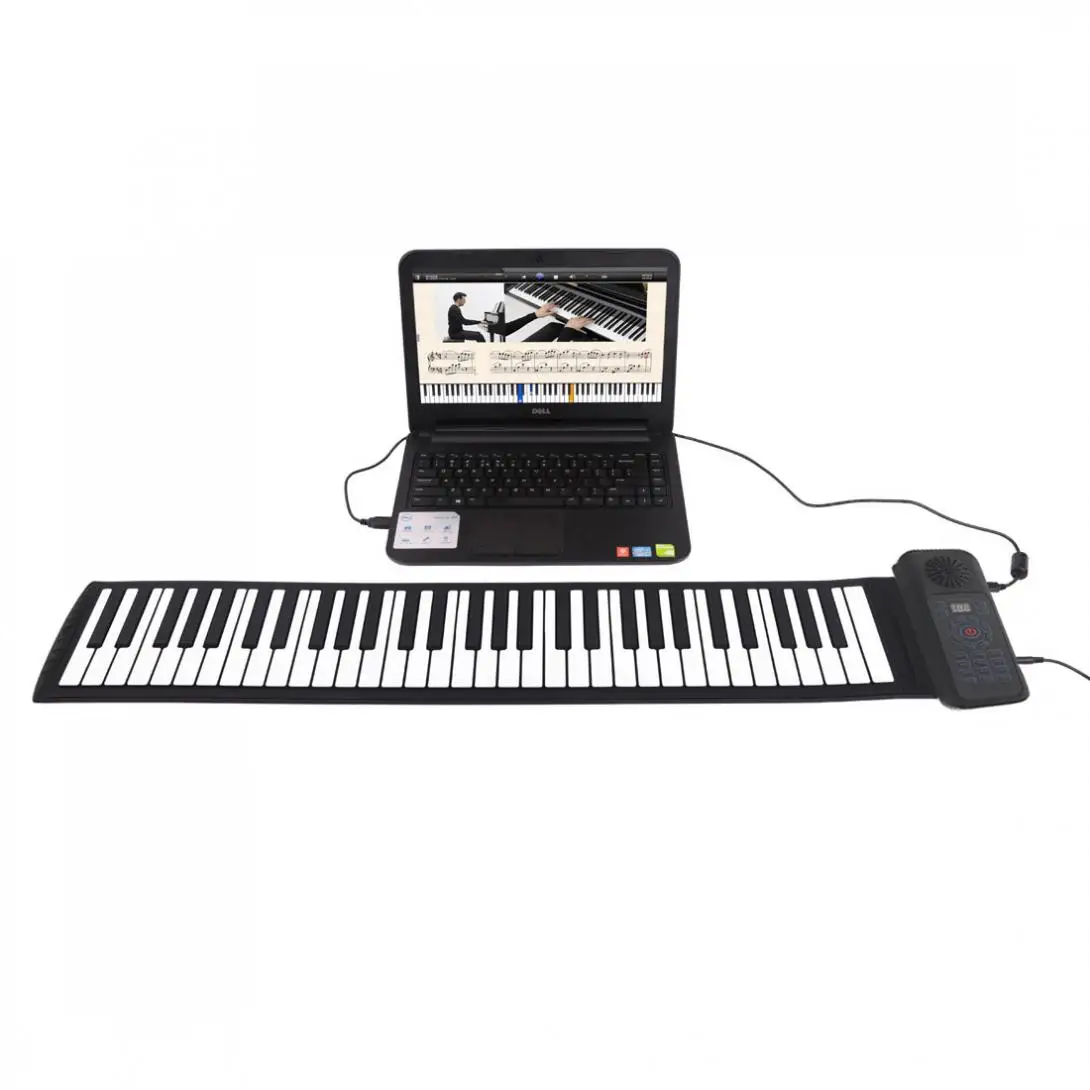 

88 Keys MIDI Roll Up Piano Electronic Portable Silicone Flexible Keyboard Organ Built-in Speaker with Sustain Pedal Hot