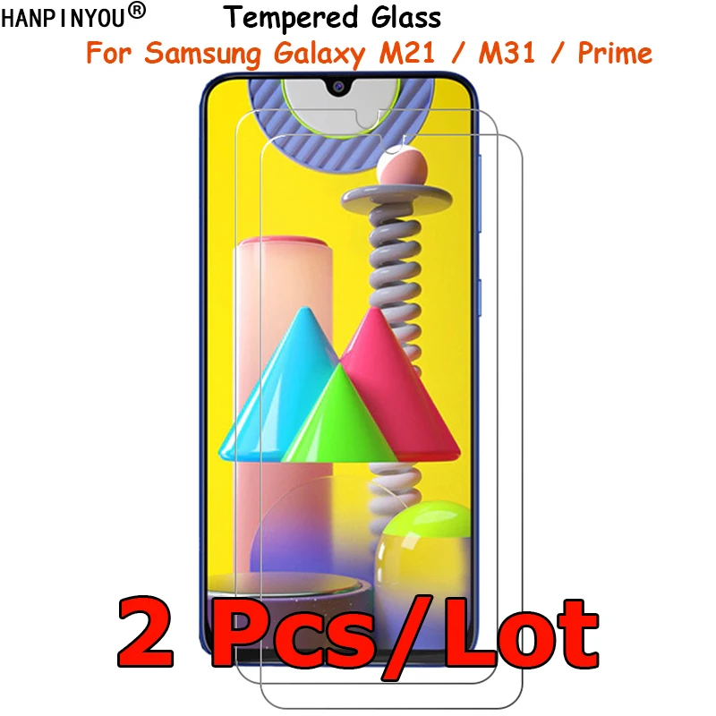 

2 шт./лот для Samsung Galaxy M21 / M31 / Prime 6,4 дюйма, закаленное стекло, защита для экрана, ультратонкая Взрывозащищенная защитная пленка