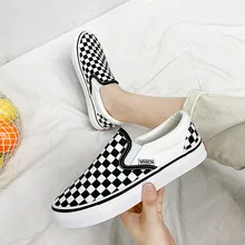 Zapatos de lona de una pierna con celosía en blanco y negro, a la moda, para parejas, primavera y otoño, 2021