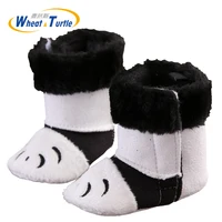 Mother Kids Baby Shoes Unisex Faux Fur Inner Booties Infant Baby Anti-silp First Walker Booties Panda Feet Pattern Infant Boot