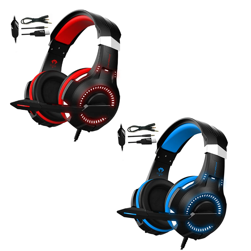

Профессиональная светодиодная цветная накладная игровая гарнитура с микрофоном, наушники для PS4, ПК