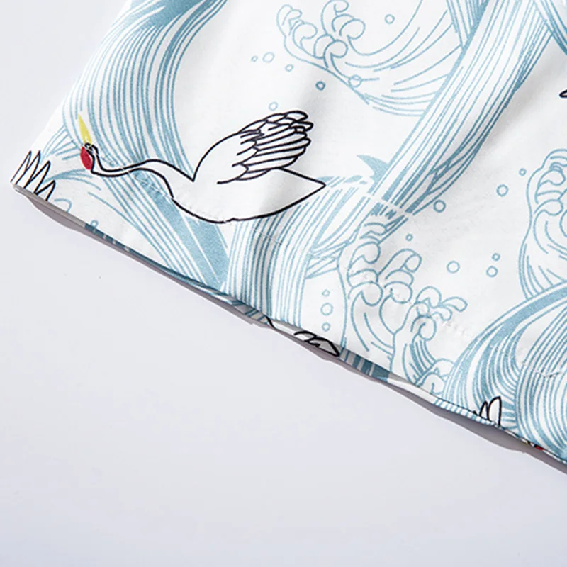 Мужское кимоно с принтом журавль тонкая Повседневная Уличная куртка в японском