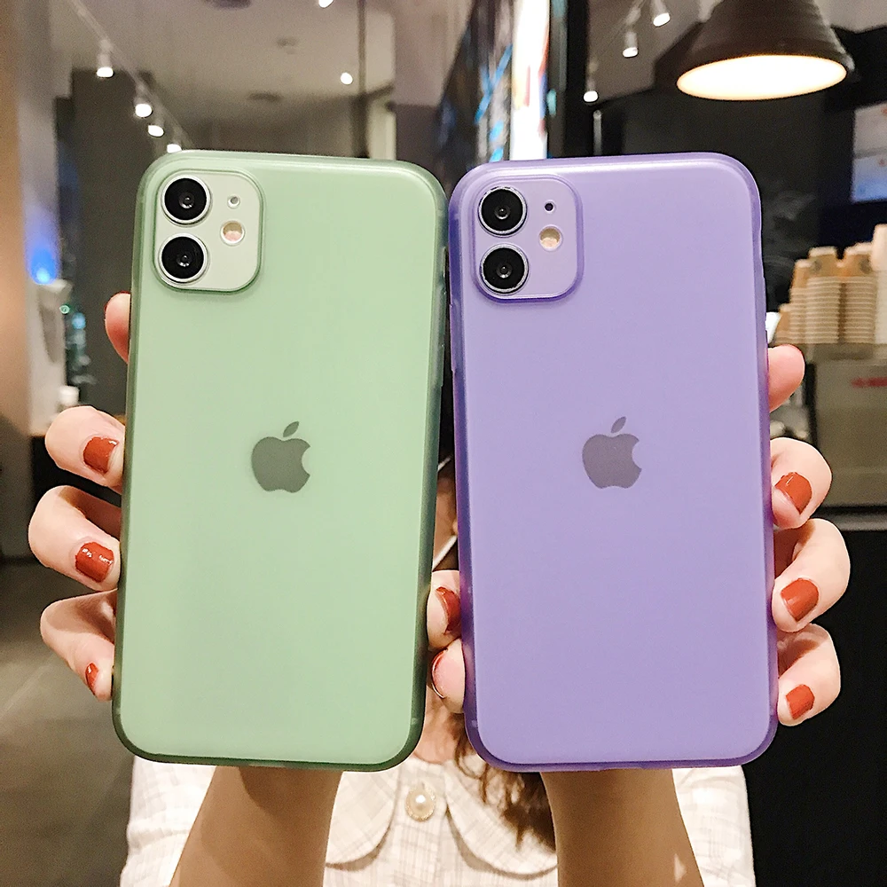 Матовый Прозрачный чехол для телефона iPhone 11 Pro Max 11Pro XS X XR 8 Plus 7 SE 2020 зеленый