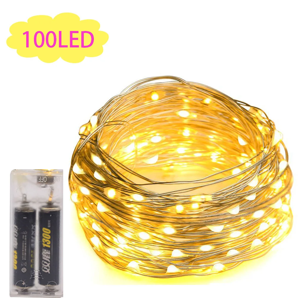 

1M/3M/5M/10MLED String Lights Waterproof Copper Wire Fairy Lights For Garden Decoration With Battery White Warm Multicolor