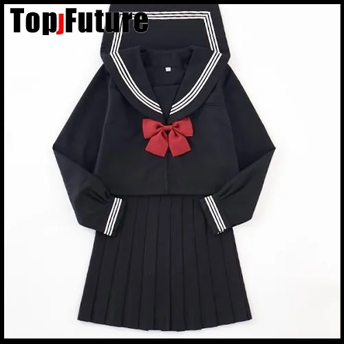 Черный школьный Костюм Форма моряка новинка школьная форма для выступлений