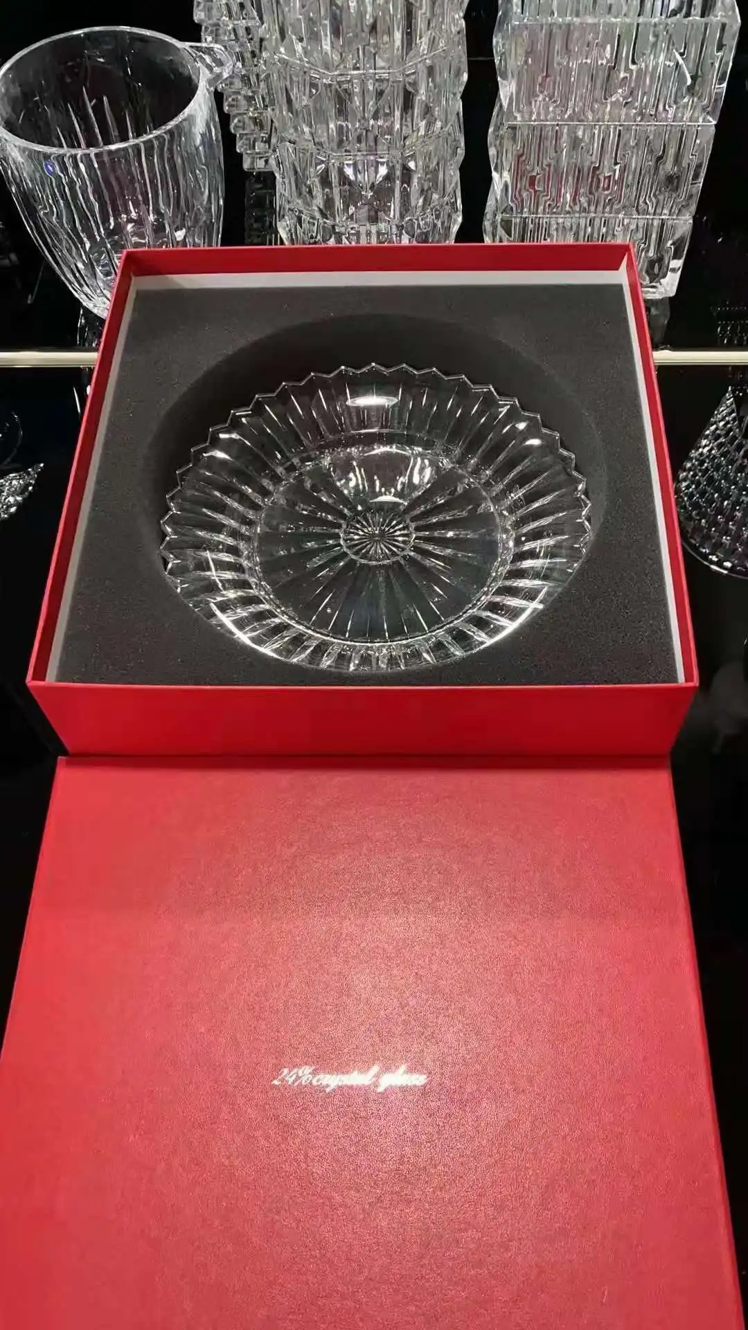 

4kg 3 pieces a set crystal fruit tray flat plate