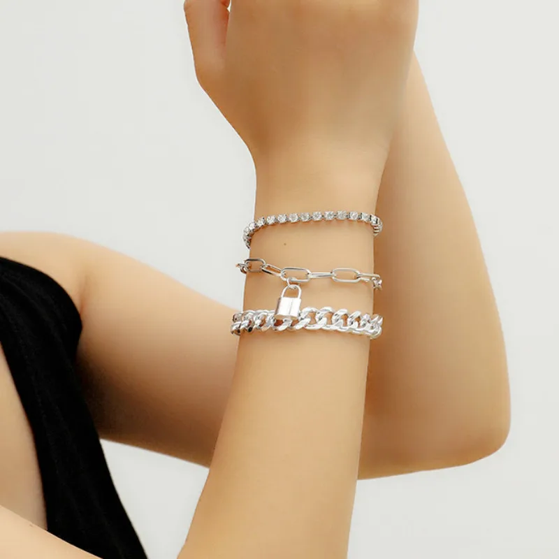 Женский браслет стразы в европейском и американском стиле комплект с кулоном