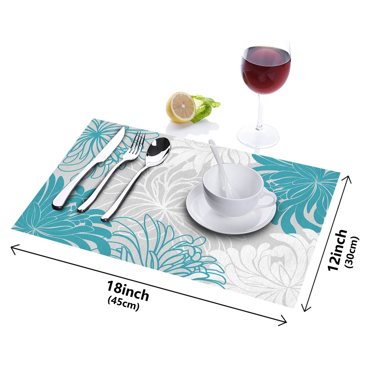 4 6 штук в партии комплект Коврики на стол синее платье с цветочным принтом из