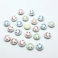 junkang 20pcs mixed batch resin round smiling face flat jewelry production diy bracelet childrens hand beaded material
