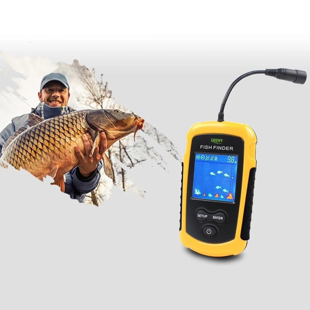 Портативный эхолот для рыболокаторов ЖК дисплей 100 м|Рыболокаторы| |