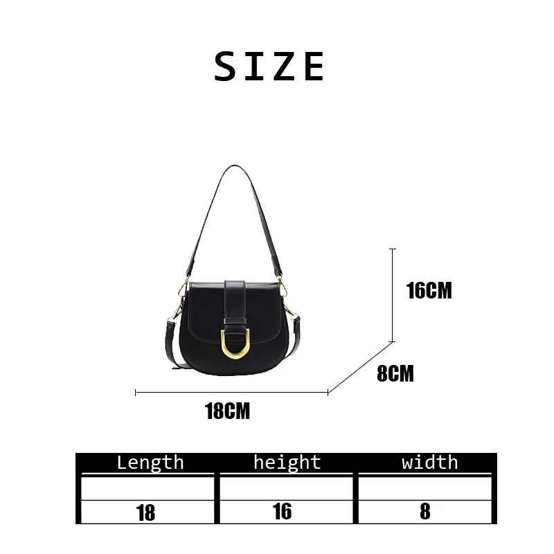 

Saddle Bag 2021 Spring New Style Casual Single Shoulder Bags Simple Design Versatile Large Capacity Classic Vintage Handbag