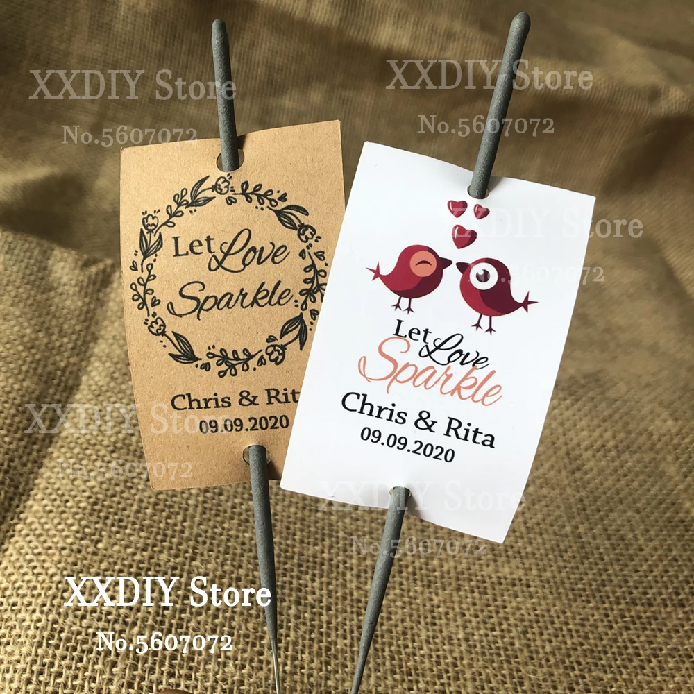 XX DIY 100 шт. ярлыки блестящие/блестящие палочки Персонализированные Свадебные