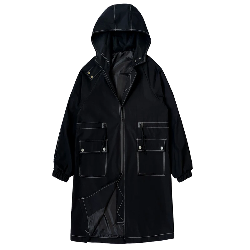 

Autumn and winter men's coats 2021 new fashion mid-length hooded windbreaker men's jackets with big pockets men's clothes