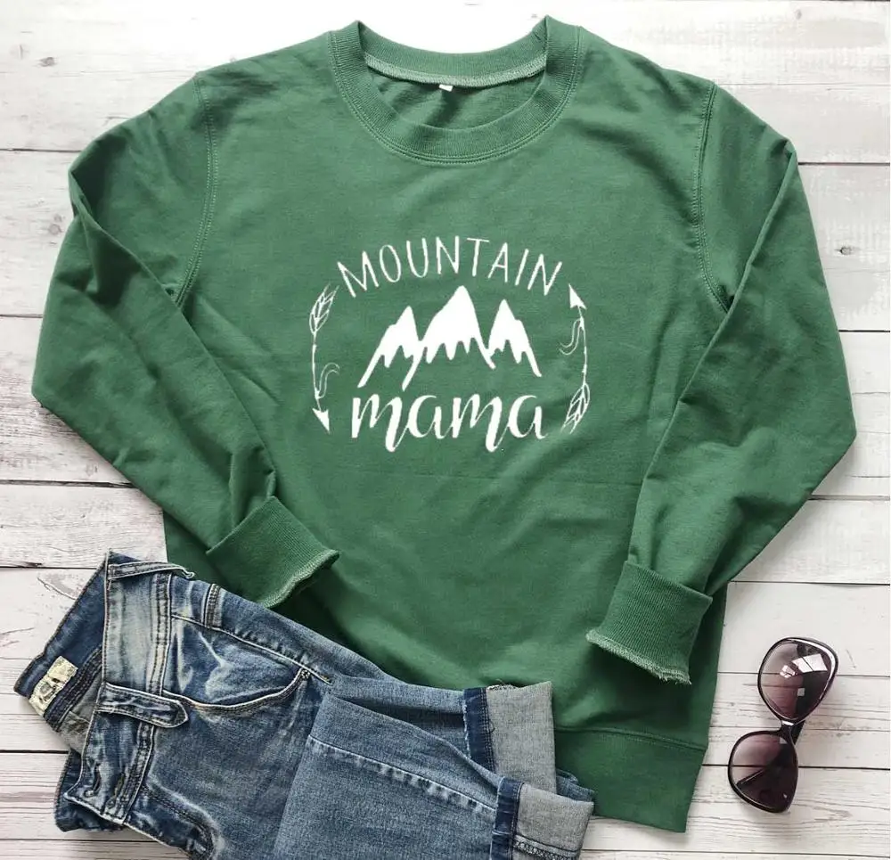 

Mountain Mama sweatshirt graphic women fashion pure cotton casual mother days gift grunge tumblr pullovers hipster vintage tops