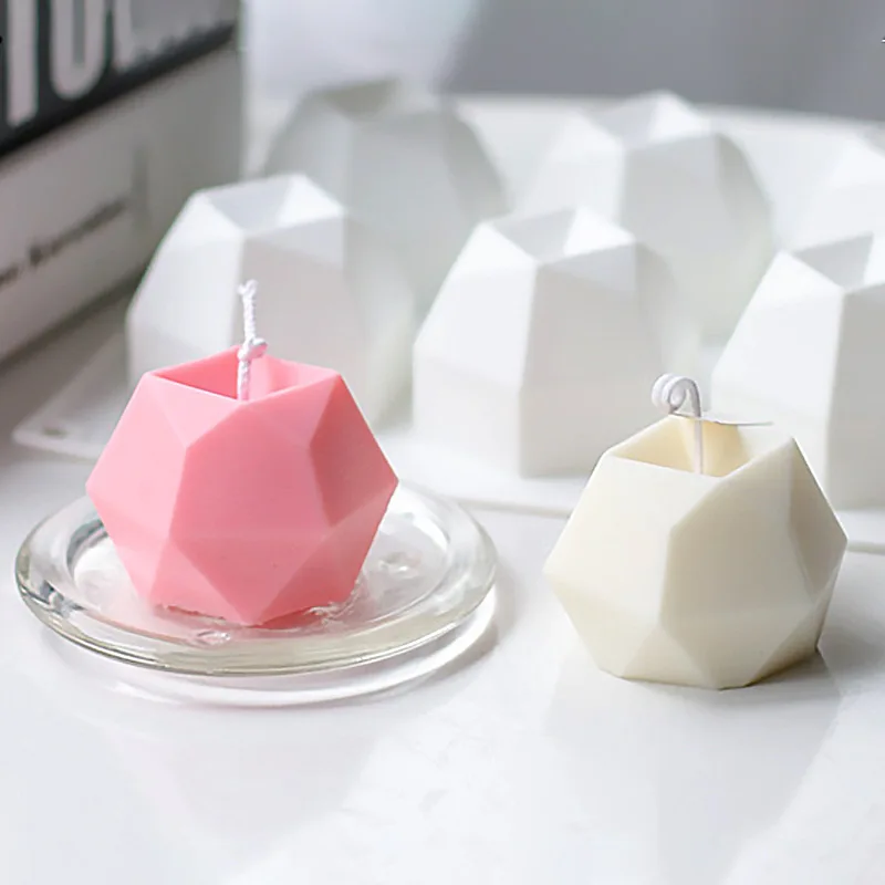 

Silicone Candle Mould Creative Eight-Sided Multilateral Diamond Shape Cube Candle Mold Diy Handmade Aromatherapy Candle Mold