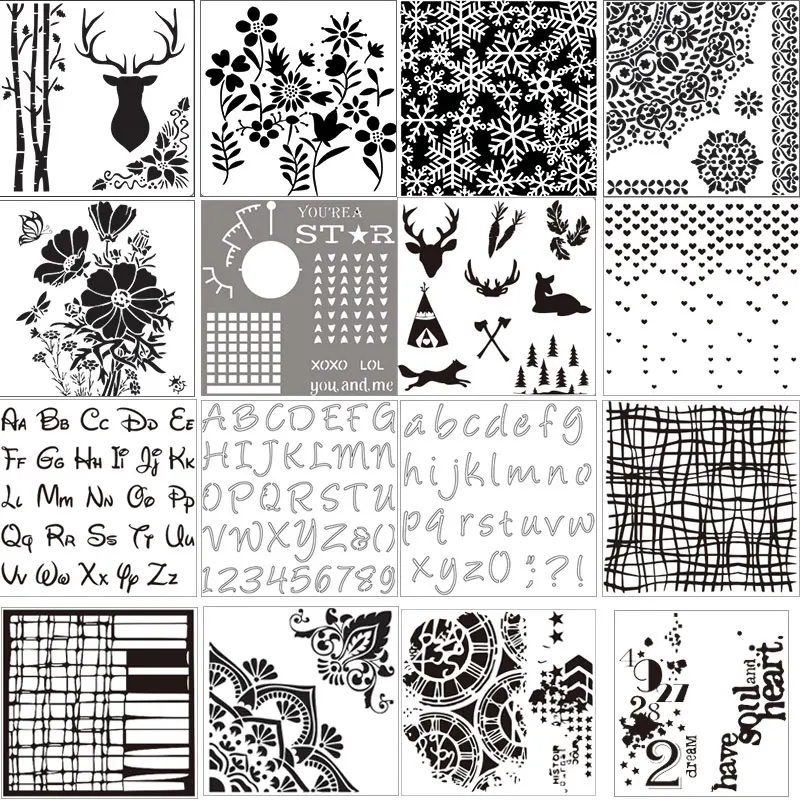

16Pcs/Lot 13cm 5.1" 1/4 Circle Edge DIY Layering Stencils Painting Scrapbook Coloring Embossing Album Decorative Template