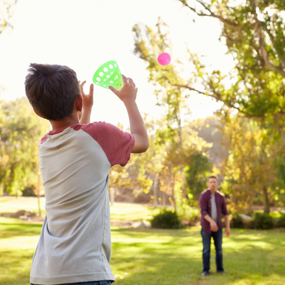 

2 Pairs Launch Throw Catch Set Catch Game with Click and Toss Game