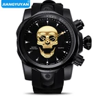 Мужские часы с 3D пиратским черепом, кварцевые часы от ведущего бренда, мужские военные силиконовые спортивные мужские часы, водонепроницаемые Relogio Masculino